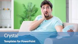  Presentation with personal - PPT theme featuring struggle - young man struggling with personal background and a teal colored foreground