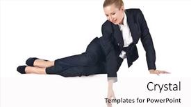  Presentation with virtual awards ceremony - Presentation theme having struggle business women - woman businesswoman sitting on virtual background and a white colored foreground