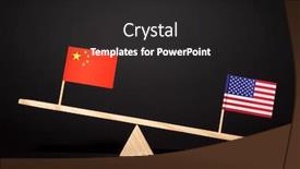  Presentation with china war - Slides enhanced with struggle-for-the-leadership background and a dark gray colored foreground