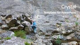  Presentation with rock climber - Slide deck featuring struggling tree - male climber on a rock background and a  colored foreground