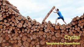  Presentation with man on top of mountain - Cool new slide set with struggling tree - man on top of large backdrop and a  colored foreground