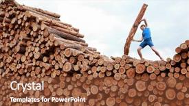  Presentation with man on top of mountain - Cool new slides with struggling tree - man on top of large backdrop and a  colored foreground