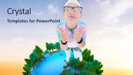  Presentation with blue orange - PPT theme featuring struggling tree - smiling geeky hipster looking background and a light blue colored foreground