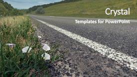  Presentation with roadside - Cool new theme with struggling tree - white flower growing on roadside backdrop and a tawny brown colored foreground