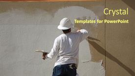  Presentation with contractor - Slide deck featuring unidentified - stucco on a building wall background and a violet colored foreground