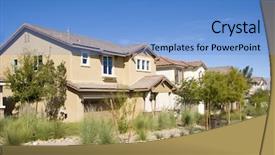  Presentation with southwest - Amazing PPT theme having stucco southwest houses backdrop and a teal colored foreground
