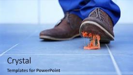  Presentation with chewing gum - PPT layouts with stuck - man and chewing gum background and a light blue colored foreground