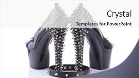  Presentation with agriculture black and white cow - PPT layouts with stud - black high heel shoes background and a white colored foreground