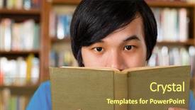  Presentation with learning - PPT theme featuring student - a young man learning background and a tawny brown colored foreground