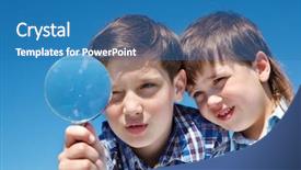  Presentation with siblings - Slides consisting of student activities - siblings looking through magnifying glass background and a teal colored foreground