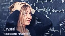  Presentation with student - Audience pleasing PPT theme consisting of portrait of student and balckboard backdrop and a navy blue colored foreground