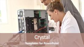  Presentation with electrical engineering - Cool new slides with student and teacher in electrical backdrop and a coral colored foreground