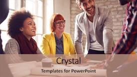  Presentation with project - Colorful slide deck enhanced with student architect working on project backdrop and a coral colored foreground