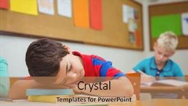  Presentation with technology and career day and elementary school - Beautiful PPT theme featuring student asleep on a desk backdrop and a  colored foreground