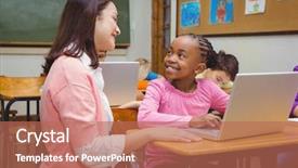  Presentation with elementary school career day - Colorful presentation enhanced with student at the elementary backdrop and a  colored foreground