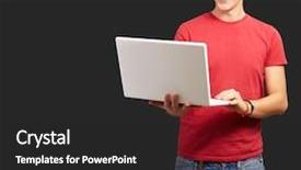  Presentation with laptop computers around the world backgroun - Slides having girl with performs step cardio with dumbbells in a gym background and a light gray colored foreground