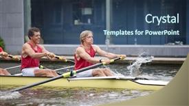  Presentation with first - Beautiful PPT layouts featuring student athlete - oarsmen during the explosive first backdrop and a ocean colored foreground