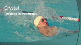  Presentation with meet the team - Colorful presentation design enhanced with student athlete in a swim backdrop and a seafoam green colored foreground