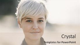  Presentation with behavior - Audience pleasing presentation design consisting of student behavior - blond young woman backdrop and a soft green colored foreground