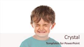  Presentation with behavior - Slide deck with student behavior - funny child with eyes closed background and a sky blue colored foreground