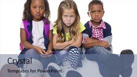  Presentation with school kids - Slide deck enhanced with student behavior - group of unhappy and upset background and a ocean colored foreground