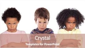  Presentation with white parents and black children - Colorful PPT theme enhanced with student behavior - many angry children isolated backdrop and a coral colored foreground
