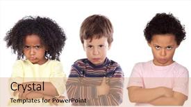  Presentation with behavior - Cool new theme with student behavior - many angry children isolated backdrop and a coral colored foreground