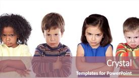  Presentation with behavior - Slide set with student behavior - many angry children isolated background and a violet colored foreground