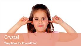  Presentation with ears - Presentation design consisting of student behavior - small child covering his ears background and a coral colored foreground