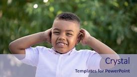  Presentation with safari park beautiful wildlife animal - Amazing theme having student behavior - small child covering his ears backdrop and a sky blue colored foreground