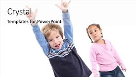  Presentation with behavior - PPT layouts consisting of student behavior - young boy being wild while background and a sky blue colored foreground