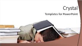  Presentation with reading - Colorful slides enhanced with student behavior - young man fallen asleep backdrop and a white colored foreground