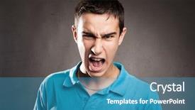  Presentation with maroon grey - Presentation theme enhanced with student behavior - young man screaming background and a teal colored foreground