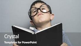  Presentation with foreign boy student - Amazing presentation design having student boy with giant glasses backdrop and a  colored foreground