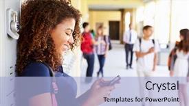  Presentation with high school - Amazing presentation theme having lockers using mobile phone backdrop and a light blue colored foreground