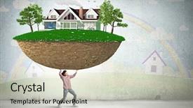  Presentation with girl model - Presentation design with student carrying model of green background and a soft green colored foreground