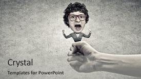  Presentation with man head in hands - PPT layouts consisting of student cartoon - funny crying young man background and a light gray colored foreground