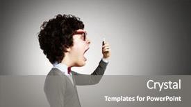  Presentation with man head in hands - Theme enhanced with student cartoon - funny young man with big background and a gray colored foreground