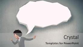  Presentation with funny cartoon - Amazing PPT theme having student cartoon - funny young man with big backdrop and a light gray colored foreground