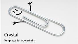  Presentation with happy smiling woman dental health - PPT theme with student cartoon - happy paperclip man or woman background and a white colored foreground