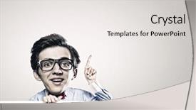  Presentation with man head in hands - PPT layouts having student cartoon - young funny man with big background and a white colored foreground