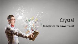  Presentation with science corrosion - Colorful PPT layouts enhanced with student cartoon - young funny science man backdrop and a light gray colored foreground