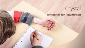  Presentation with cheating - Colorful presentation theme enhanced with student-cheating-on-test backdrop and a lemonade colored foreground