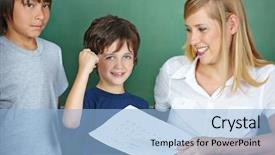  Presentation with elementary school - Beautiful PPT layouts featuring student cheering after getting good backdrop and a light blue colored foreground