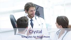  Presentation with group of 7 - PPT layouts enhanced with student council - group of doctors talking background and a  colored foreground