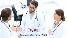  Presentation with group - Audience pleasing slide deck consisting of student council - group of doctors talking backdrop and a  colored foreground