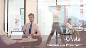  Presentation with job interview - Beautiful slides featuring student discipline - attractive young businessman having job backdrop and a coral colored foreground