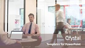  Presentation with job interview - Slides having student discipline - attractive young businessman having job background and a gray colored foreground