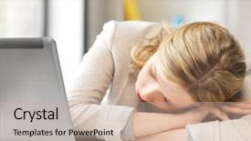  Presentation with tired - PPT layouts having student discipline - indoor picture of bored background and a soft green colored foreground