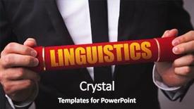  Presentation with linguistics - Colorful presentation theme enhanced with student discipline - linguistics backdrop and a wine colored foreground